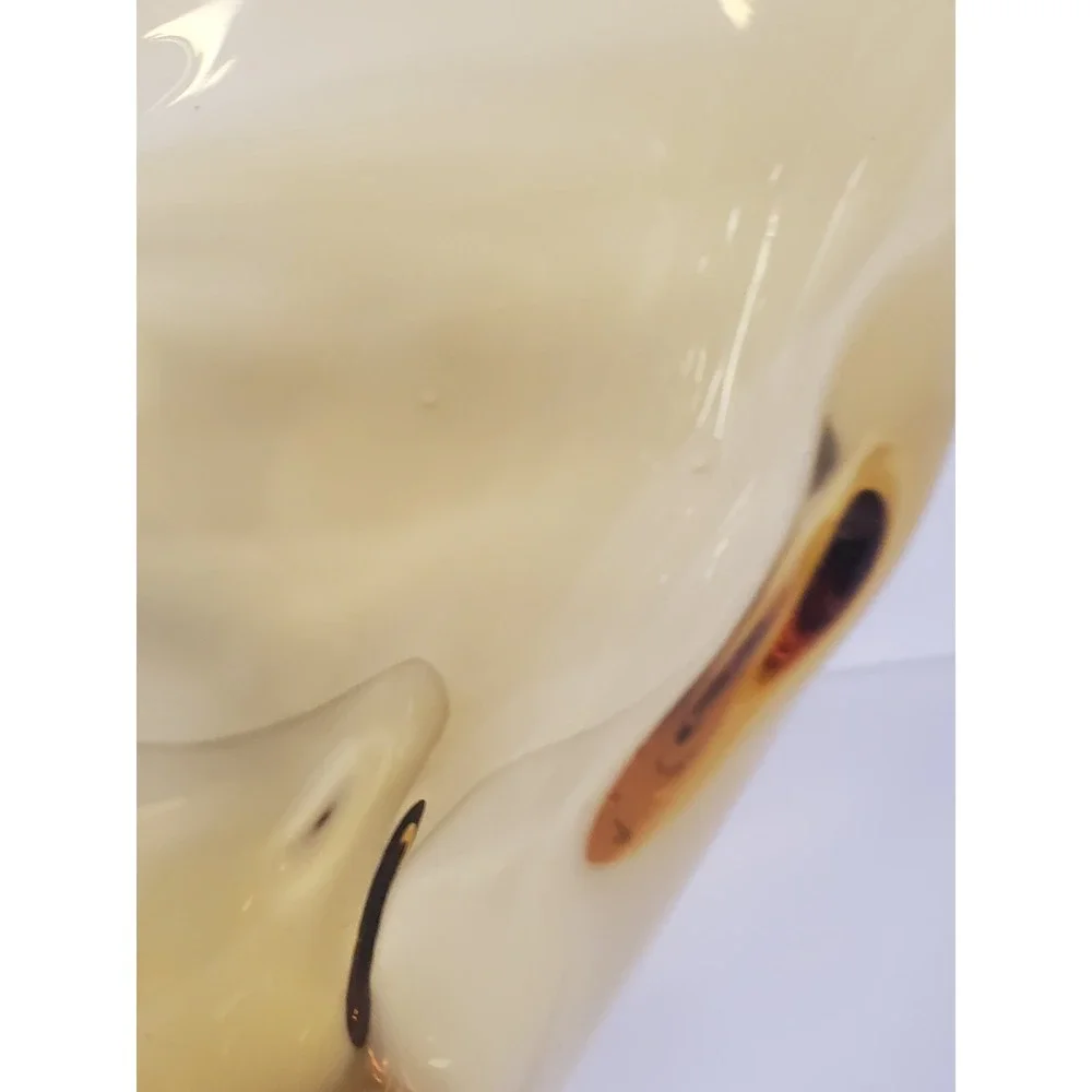 Vintage Amber Glass Vase Silver Brook Art Glass Dimpled Vase MCM